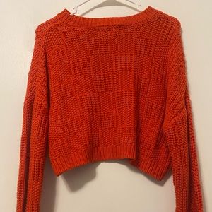 Adorable cropped knit orange sweater Willow & Wind
